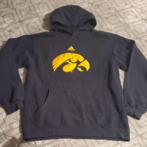 UNIVERSITY Of IOWA Hawkeyes Adidas Black Hoodie Size Youth L